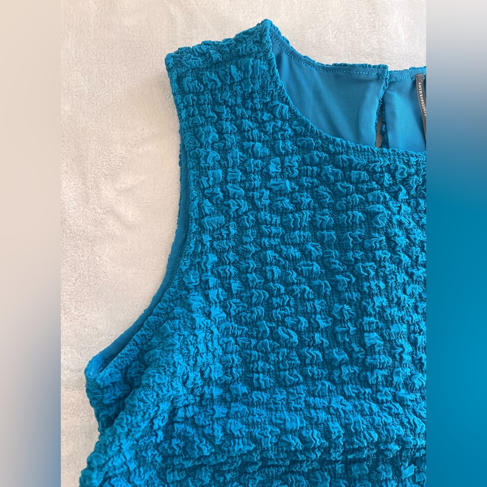 Anthropologie Textured Blue Mini Dress - Picture 5 of 12
